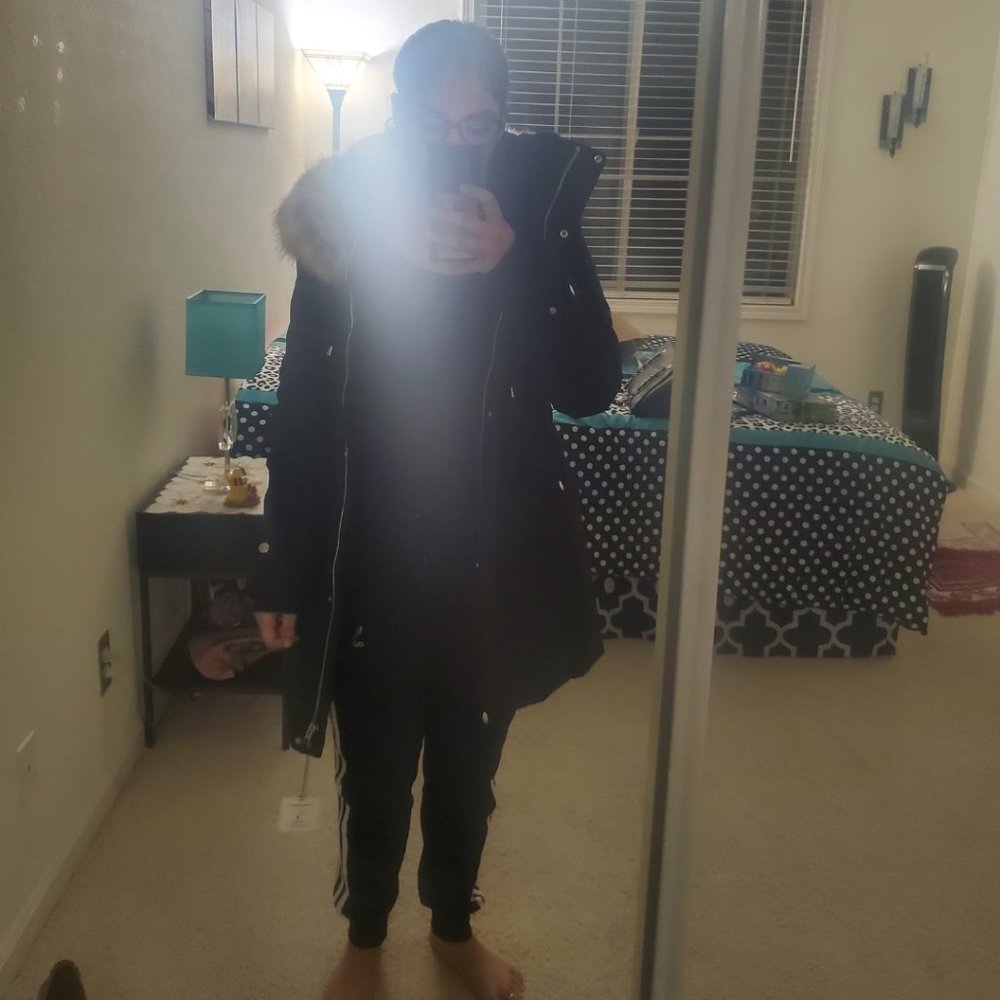 Black zara puffer jacket